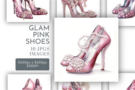 Glamorous Pink Shoes Watercolour Clipart