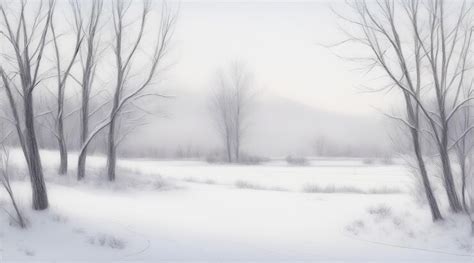 Premium AI Image | Pencil drawing of a winter landscape with trees in a ...