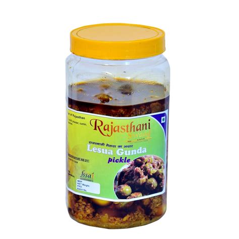 Spicy Rajasthani Swaad Lesua Gunda Pickle Packaging Type Plastic Jar