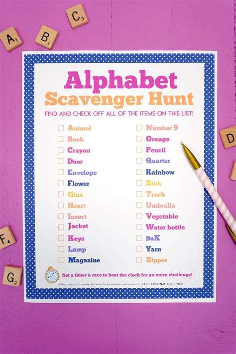 Printable Alphabet Scavenger Hunt 2024