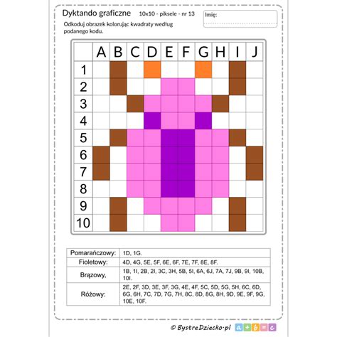 Dyktando Graficzne Z Owadami Chrz Szcz Chrab Szcz Piksele Nauka