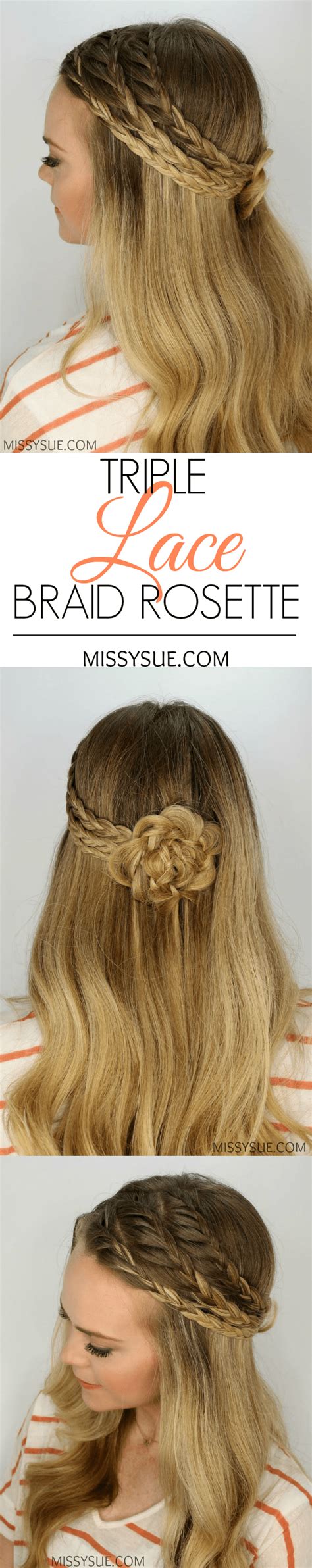 Triple Lace Braided Rosette