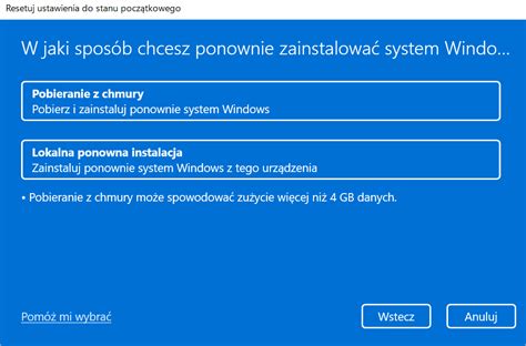 Przywracanie komputera do ustawień fabrycznych w Windows 11 Instrukcja