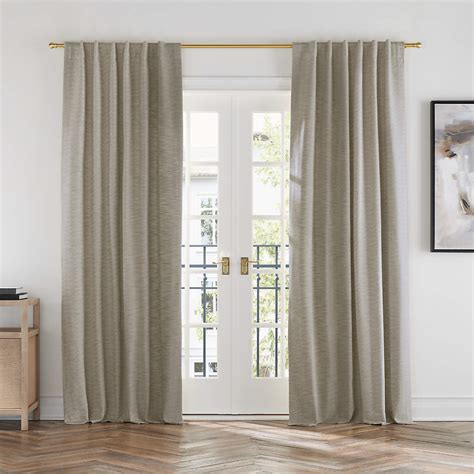 Desmond Cotton Warm Beige Blackout Window Curtain Panel With Lining 52 X108 Reviews Crate