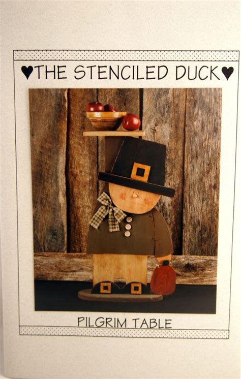 Pilgrim Table By The Stenciled Duck Tole And Decorative Etsy Wood