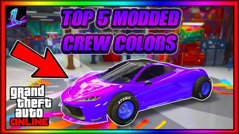 GTA 5 Online RARE Top 5 Modded Crew Colors YouTube