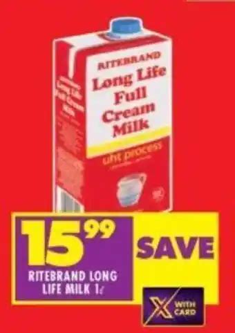 RITEBRAND LONG LIFE MILK 1L Offer At Shoprite