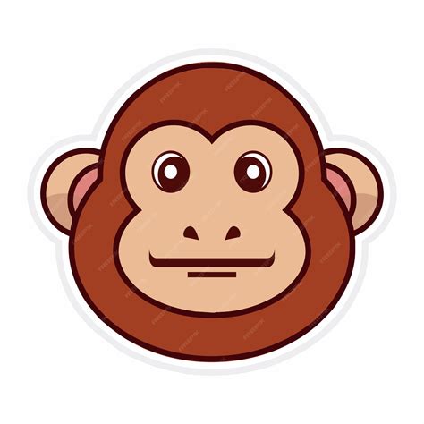 Premium Vector | A monkey face sticker that says monkey face.