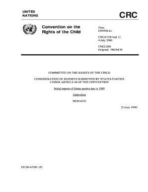 Fillable Online CRC UNITED NATIONS Convention On The Rights Of The