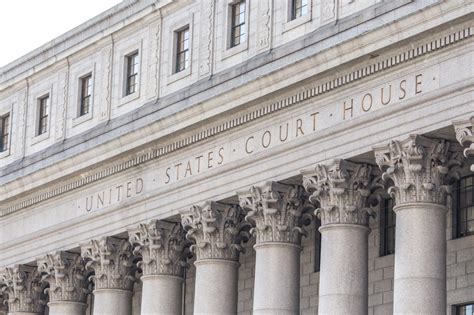 United States Court House Courthouse Facade With Columns Lower