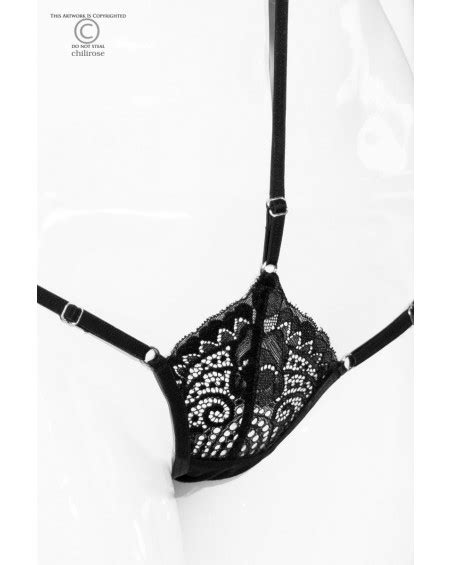 Chilirose Lingerie Sexy Perizoma A Y Nero Con Girocollo