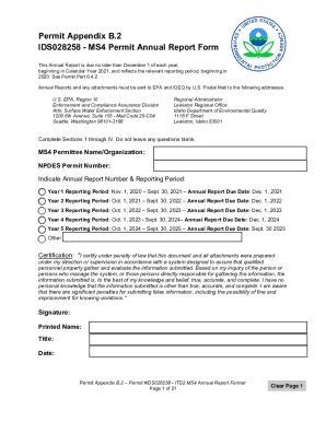 Fillable Online Epa GovsitesproductionIDS028258 MS4 Permit Annual