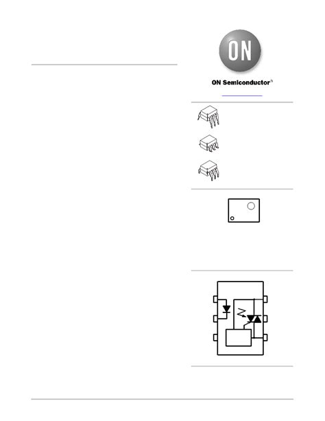 MOC3061M Datasheet 1 12 Pages ONSEMI 6 Pin DIP Zero Cross Triac