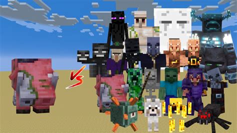 Zoglin Vs All Minecraft Mobs Minecraft Bedrock Edition Mob Battle