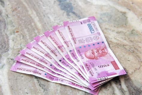 Indian Money And Banknotes 500 Rupees And 2000 Rupees Background Of