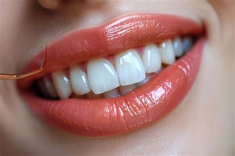 Beautiful Young Woman Female Smiling Showing Perfect White Teeth Dental