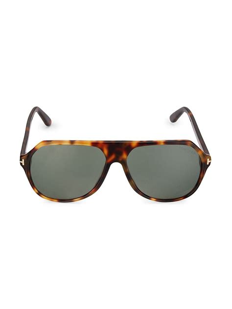 Tom Ford Mens Hayes 59mm Pilot Sunglasses Black Brown Black Brown