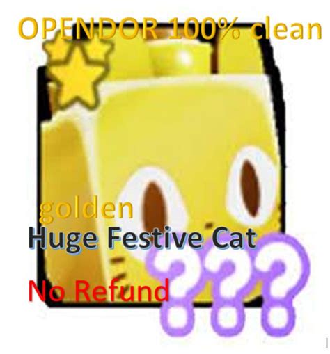 Pet Simulator X Golden Huge Festive Cat Clean Etsy