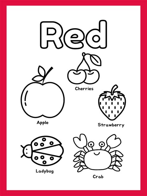 Multi Color Border Illustrative Colors Kindergarten Coloring Page