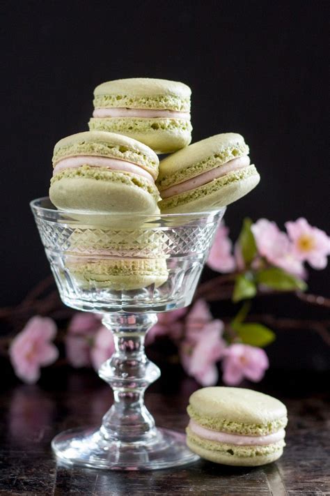 Cherry Matcha Macarons Recipe Matcha Macarons Cake Recipes From