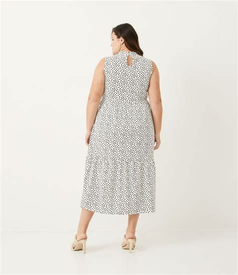 Vestido Midi Em Algodão Com Golinha Alta Curve And Plus Size Branco