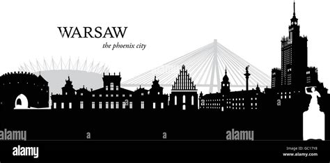 Vector illustration of the skyline of Warsaw, Poland Stock Vector Image ...