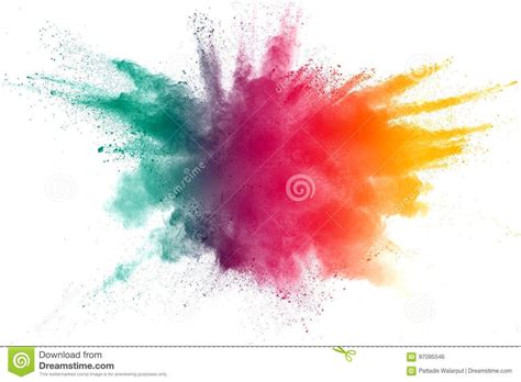 Photo About Color Powder Explosion On White Background Image Of Burst