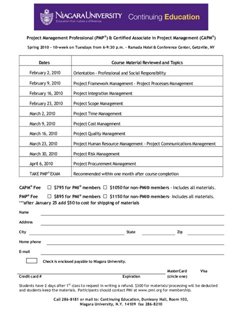 Fillable Online Project Management Professional PMP Certified