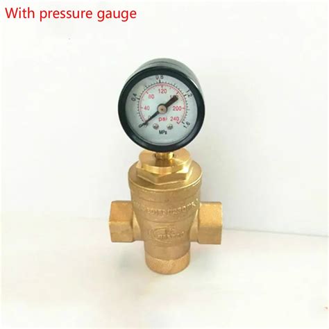 Brass Water Pressure Regulator Valves With Pressure Gauge Pressure Maintaining Valve Water ...