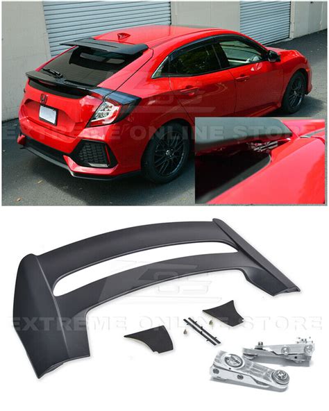 2017 2021 Honda Civic Fk4 Fk7 Hatchback Abs Plastic Jdm Mugen Style Rear Roof Spoiler With Wing