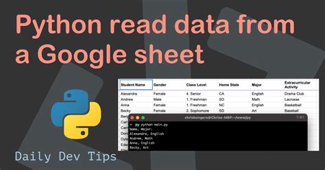 Python Read Data From A Google Sheet