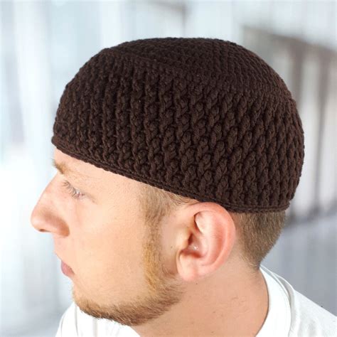 Kufi Hat Mens Muslim Skull Cap For Men Weaving Taqiyah Crochet Etsy