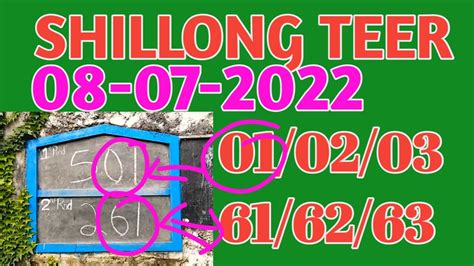 SHILLONG TEER 08 07 2022 Common Number Best House Ending Line Today