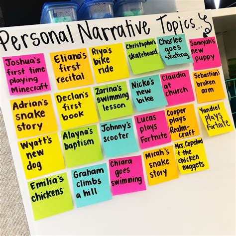 personal narrative ideas