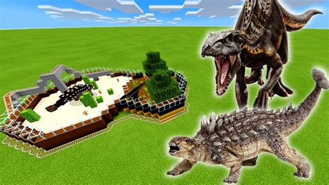 Mcpe How To Make An Ankylosaurus Indoraptor Roller Coaster Youtube