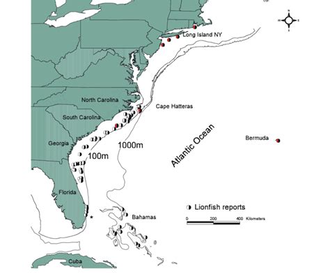 Map Of The East Coast Of The United States And The Western Atlantic