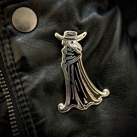 Black Plague Doctor Hard Enamel Pin Etsy Canada