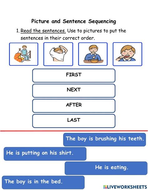 Sentence Sequencing Interactive Worksheet Live Worksheets