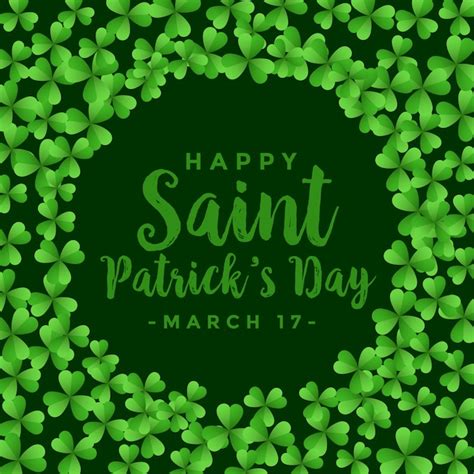 Free Vector St Patricks Day Clover Leaves Green Background