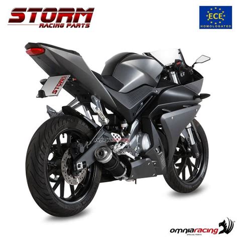 Full System Homologated Storm Gp Black Steel Exhaust For Yamaha