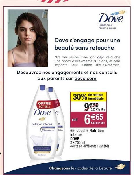 Promo Gel Douche Nutrition Intense Dove Chez Cora