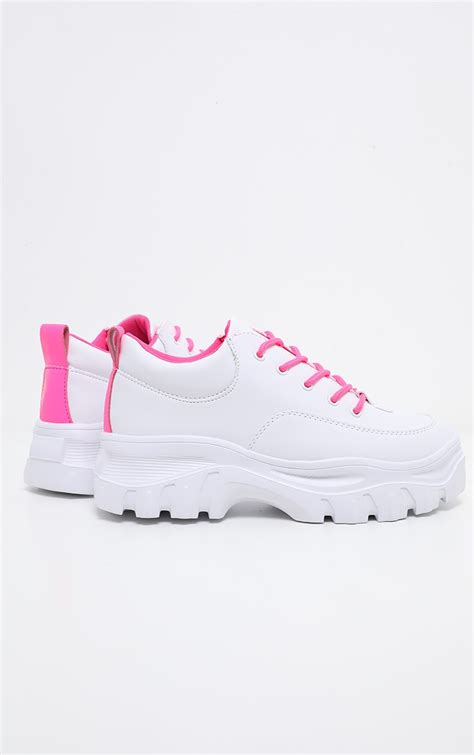 Neon Pink Chunky Cleated Sole Trainer Shoes Prettylittlething