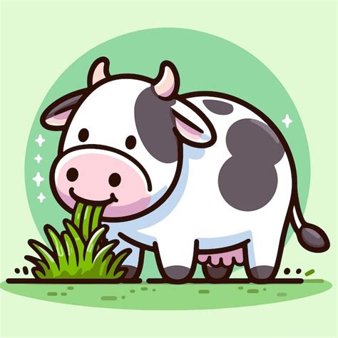 Premium Vector Cow Eating Grass