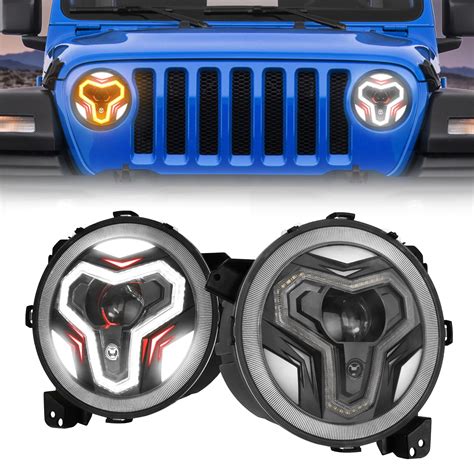 Buy SUPAREE 9 Inch Jeep LED Headlights Halo With DRL Turn Signal Low