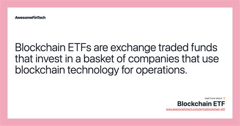 Blockchain Etf Awesomefintech Blog