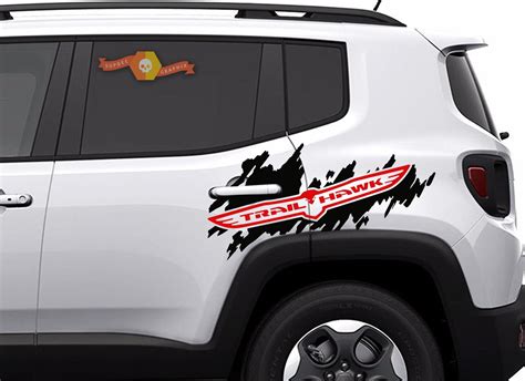 2 Colores Trail Hawk Trailhawk Jeep Renegade Cherokee Side Splash Logo Vinilo Calcomanía