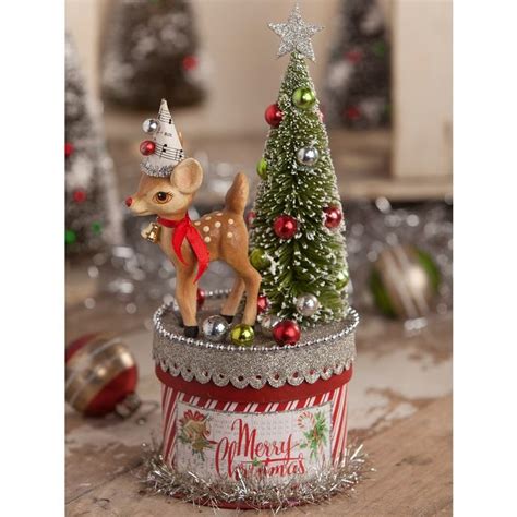 Bethany Lowe Tl Retro Deer On Box Small Xmas Crafts Christmas