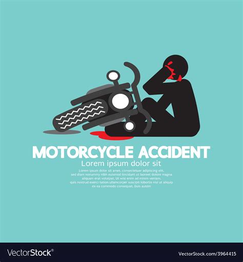 Biker with motorcycle have an accident Royalty Free Vector