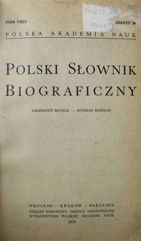 Polski słownik biograficzny zeszyt 36 12740719098 Książka Allegro