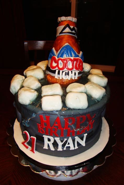 Coors Light Beer 21st Birthday Cake